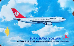 Turkey Phonecards THY Aircafts Airbus 310 PTT 100 Units Unc - Verzamelingen