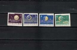 Albania 1964 Space, 4 Moonphases Set Of 4 Imperf. MNH - Europe