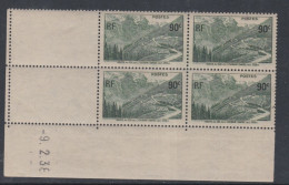 France N° 358 XX Ouverture Route Du Col De L'Iseran En Boc De 4 Coin Daté Du 9 . 2 . 38, Sans Charnière, TB, TB - 1930-1939