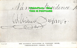 R424887 The Kaiser Signature In Visitor Book. Christchurch Priory. Hants. Comont - Monde