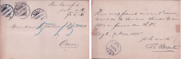 Suisse, Carte Remboursement Timbre Type Chiffre N°56 Et 59A Cachet Aigle Pour Oron, 13.11.1885 - Lettres & Documents