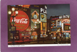 LONDON Piccadilly By Night  Double Decker Bus Advertising Sign Coca Cola  BP   Photo E. Ludwig - Piccadilly Circus