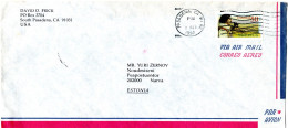 L77518 - USA - 1992 - 50¢ Besiedlung EF A LpBf PASADENA, CA -> NARVA (Estland) - Storia Postale