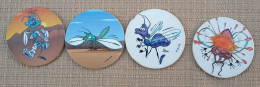 POG 015, Lot De 4 Pogs Wackers Bugs Moustique - Otros & Sin Clasificación