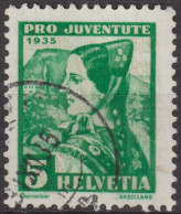 1935 Schweiz / Pro Juventute ° Zum:CH J73, Mi:CH 287, Yt:CH 282, Frauentracht, Basellandschäftlerin - Used Stamps