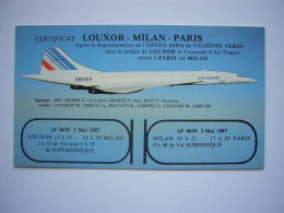 Avion / Airplane / AIR FRANCE / Concorde / Registered As F-BVFF / Certificat LOUXOR - MILAN - PARIS - 1946-....: Modern Era