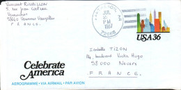 USA ETATS UNIS AEROGRAMME POUR LA FRANCE 1987 - Lettres & Documents