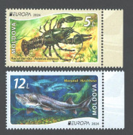 Moldova ,  Europa  2024 Underwater Flora And Fauna,  Fish, Crayfish , 1 Set, MNH - Fishes