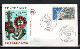 French Afar And Issa 1976 Space Telephone Centenary Stamp On FDC - Afrique