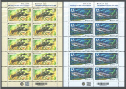 Moldova ,  Europa  2024 Underwater Flora And Fauna,  Fish, Crayfish , 1 Set Sheetlets , MNH - Fische