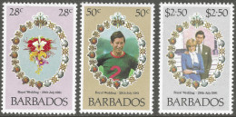 Barbados. 1981 Royal Wedding. MH Complete Set. SG 374-676. M4098 - Barbados (1966-...)