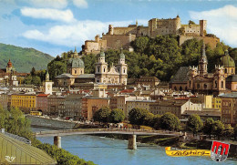 Salzburg - Altstadt Mit Festung Im Vordergrund Der Neue Makartsteg - Salzburg Stadt