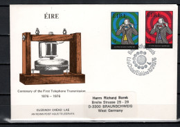 Ireland 1976 Space Telephone Centenary Set Of 2 On FDC - Europe