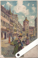 Illustrateur Alsace, Tanconville (Garnier), Strasbourg, Porte De L'Hôpital, Carte état Moyen ... - Autres & Non Classés