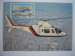 Avion / Airplane / Helicopter / AGUSTA 109A / Carte Maximum / Stamp Carabinieri Italia - Helicópteros