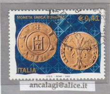 USATI ITALIA 2002 - Ref.0860 "MONETA UNICA" 1 Val. - - 2001-10: Gebraucht