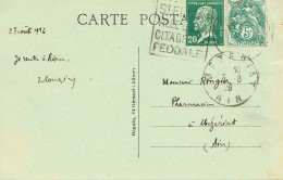 Tarifs Postaux France Du 09-08-1926 (169) Pasteur N+ 172 20 C. + 5c. Blanc Carte Postale Avec Signature 25-08-1926 - 1922-26 Pasteur