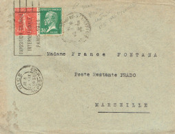 Tarifs Postaux France Du 09-08-1926 (176) Pasteur N° 174 30 C. Taxe Poste Restante Payée  L'avance  + Semeuse  50 C. Tar - 1922-26 Pasteur