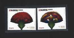 Clove. Stamps Celebrating The 50th Years 25th Of April In Portugal.Cravo. Selos Dos 50 Anos Do 25 De Abril Em Portugal - Angola