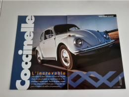 Coupure De Presse Automobile Volkswagen Coccinelle 1300 De 1969 - Voitures