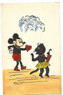 Mickey Mouse Amoureux D'une Chatte, Illustrateur ? - 1900-1949