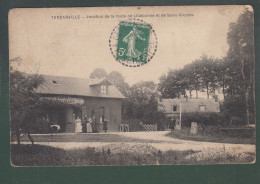 CP - 76 - Tancarville - Jounction De La Route De Lillebonne Et De Saint-Nicolas - Café Restaurant - Tancarville