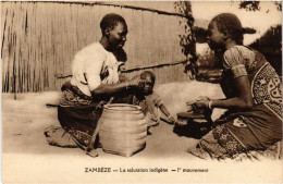 PC ZAMBIA SALUTATION INDIGENE ETHNIC TYPES (a53517) - Zambia