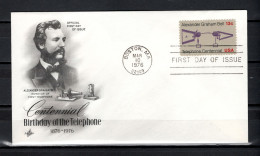 USA 1976 Space, Telephone Centenary Stamp On FDC - USA
