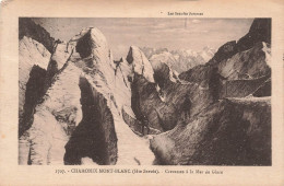 FRANCE - Les Grandes Jorasses - Chamonix Mont Blanc (Haute Savoie) - Crevasses à La Mer De Glace- Carte Postale Ancienne - Chamonix-Mont-Blanc