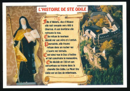 CPSM / CPM 10,5 X 15 Bas-Rhin MONT SAINTE ODILE (alt. 763m) Statue Et L'Histoire De Sainte Odile - L'Abbaye - Sainte Odile