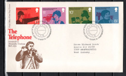 UK England, Great Britain 1976 Space, Telephone Centenary Set Of 4 On FDC - Europa