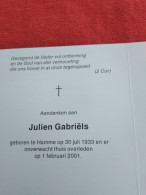 Doodsprentje Julien Gabriëls / Hamme 30/7/1933 - 1/2/2001 - Religion & Esotericism