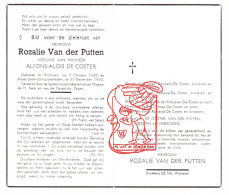 DP Rozalie Van Der Putten ° Wichelen 1880 † 1962 X Alfons De Coster // Coppens Hoebeke Cotman Roelandt Bosman Vereecken - Santini