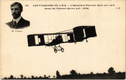 PC AVIATION PILOT AVIATOR M. FARMAN AEROPLANE FARMAN CHALONS-REIMS (a54579) - Aviadores