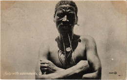 PC AFRICA, SOUTH AFRICA, ZULU WITH ADORNMENTS, Vintage Postcard (b53082) - Sud Africa