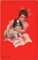 PC ARTIST SIGNED, COLOMBO, CHILD WITH A DOG, Vintage Postcard (b53017) - Colombo, E.