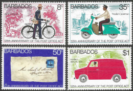 Barbados. 1976 125th Anniversary Of Post Office Act. MH Complete Set. SG 565-568. M4099 - Barbades (1966-...)