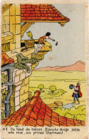 PC DISNEY, SNOW WHITE, DU HAUT DU BALCON, Vintage Postcard (b52822) - Disneyworld