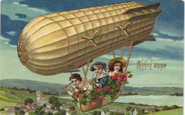 PC CPA ZEPPELIN FANTASY AVIATION SURREALISM CHILDREN VINTAGE POSTCARD (b53312) - Aeronaves