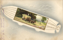 PC CPA ZEPPELIN FANTASY AVIATION SURREALISM VINTAGE POSTCARD (b53310) - Zeppeline