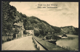 AK Bodenwerder /Weser, Stein- Oder Teufelsmühle, Strassenpartie Mit Weserblick  - Bodenwerder