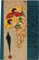 PC KIRCHNER, ART NOUVEAU, MIKADO, GEISHAS, D14-1, Vintage Postcard (b53282) - Kirchner, Raphael