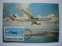 Avion / Airplane / AIR FRANCE / Airbus A300B / Carte Maximum Du Burkina Faso - 1946-....: Moderne