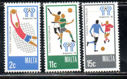 MALTA 1978 WORLD CUP SOCCER CHAMPIONSHIP CAMPIONATO MONDIALE DI CALCIO ARGENTINA COMPLETE SET SERIE COMPLETA MNH - Malte