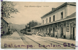 - GAP - ( Hautes-Alpes ) La Gare, Train, Locomotive, Voyageurs, écrite, Cliché Peu Courant, épaisse, TTBE, Scans. - Gap