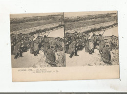 GUERRE 1914 EN ARGONNE LA DEFENSE D'UNE ROUTE (CARTE STEREOSCOPIQUE ) - Guerre 1914-18