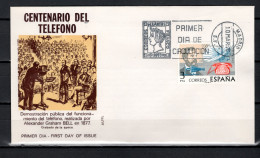 Spain  1976 Space, Telephone Centenary Stamp On FDC - Europe