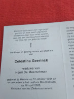 Doodsprentje Celestina Geerinck / Hamme 31/10/1901 - 16/4/2000 ( Henri De Meerschman ) - Religión & Esoterismo