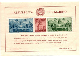 1945 - San Marino BF 6 Carducci   +++++++ - Unused Stamps