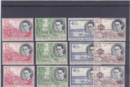 Flowers 1955 COB Belgisch Congo 329/36 + Ruanda Urundi 196/9 MNH - Unused Stamps